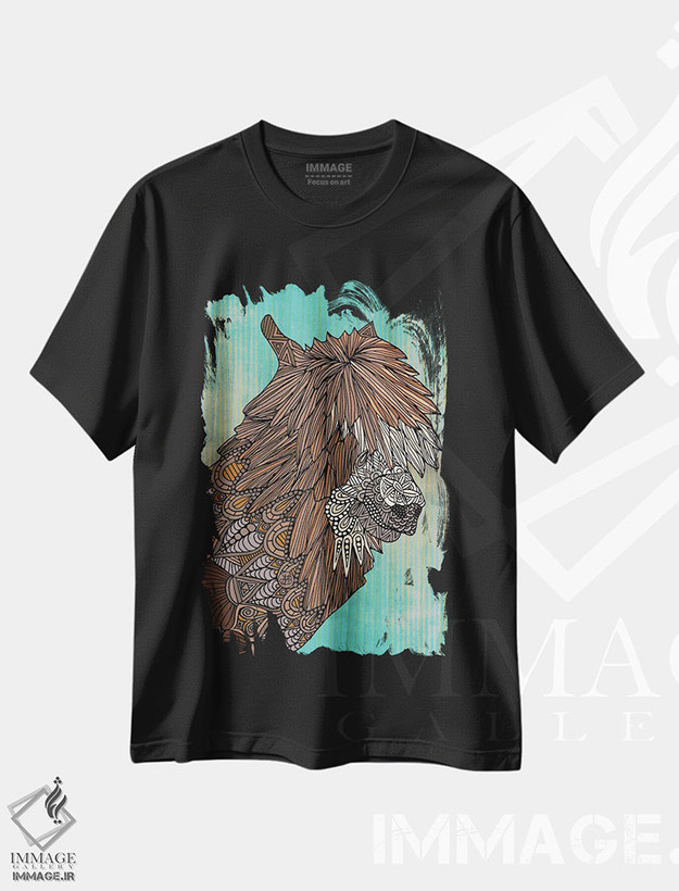 تیشرت طرح دار لامای زینتی، دکور معاصر اثر آنجلیکا پارکر | فروشگاه ایماژ