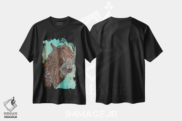 تیشرت طرح دار لامای زینتی، دکور معاصر اثر آنجلیکا پارکر | فروشگاه ایماژ