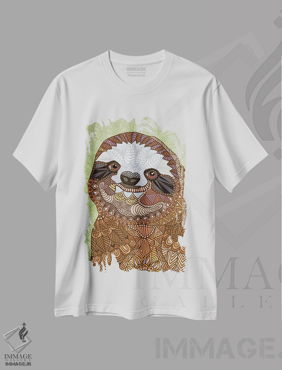 تیشرت طرح دار تنبل خندان، هنر دیجیتال اثر آنجلیکا پارکر | immage.ir