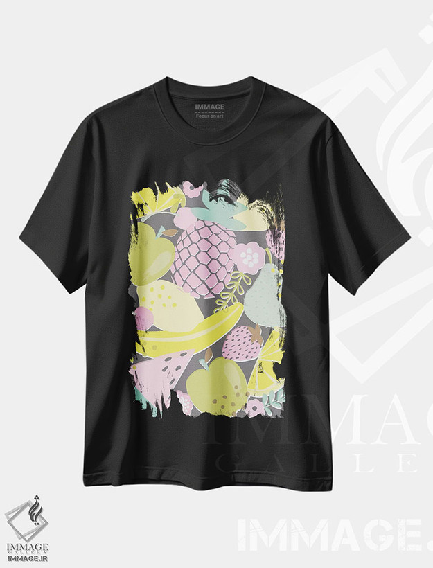 تیشرت طرح دار نوشیدنی میوه ای گازدار ۱، تزئینی اثر آنجلا نیکِیاس | فروشگاه ایماژ