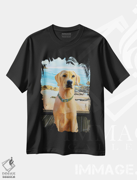 تیشرت طرح دار لابرادور، هنر فاخر معاصر اثر آلن وستون | فروشگاه ایماژ