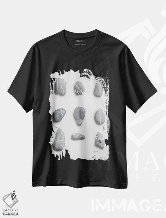 تیشرت طرح دار قلوه سنگ ها، هنر فاخر معاصر اثر آلن وستون | فروشگاه ایماژ