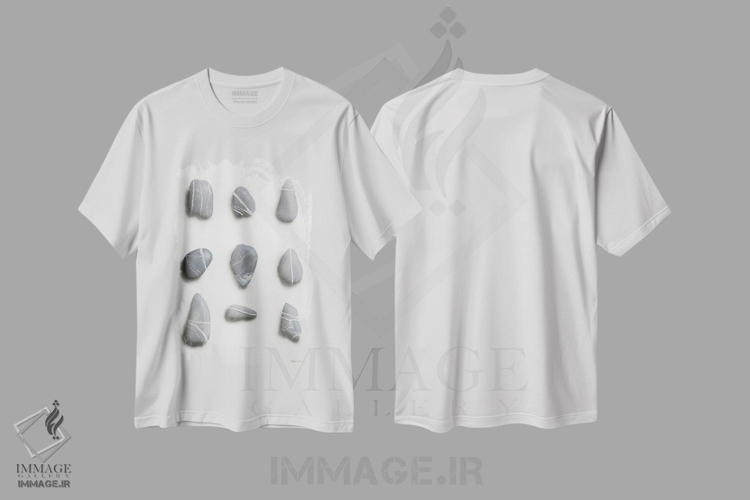 تیشرت طرح دار قلوه سنگ ها، هنر فاخر معاصر اثر آلن وستون | immage.ir