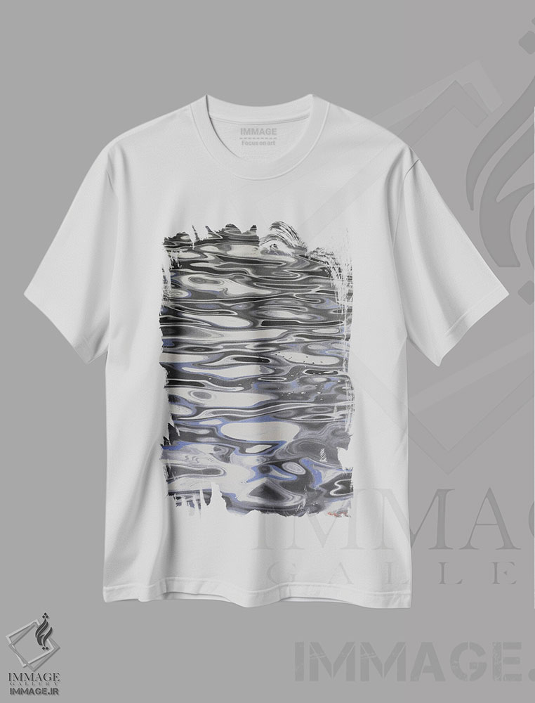 تیشرت طرح دار موجک ها دوم، هنر فاخر معاصر اثر آلن وستون | immage.ir
