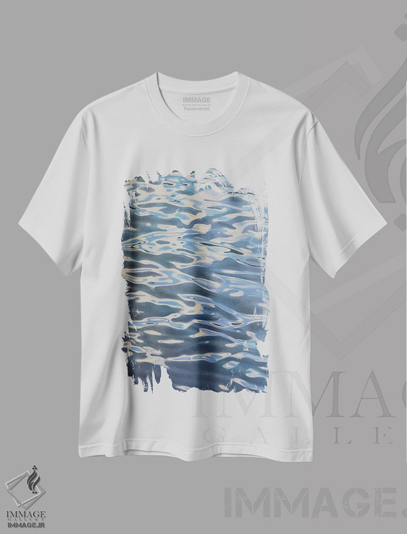 تیشرت طرح دار موجک ها، خلیج رِدیمانی، هنر فاخر معاصر اثر آلن وستون | immage.ir