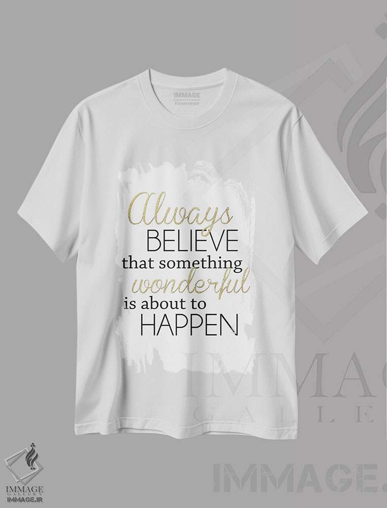 تیشرت طرح دار همیشه باور کن، تزئینی اثر آنا کوآچ | immage.ir