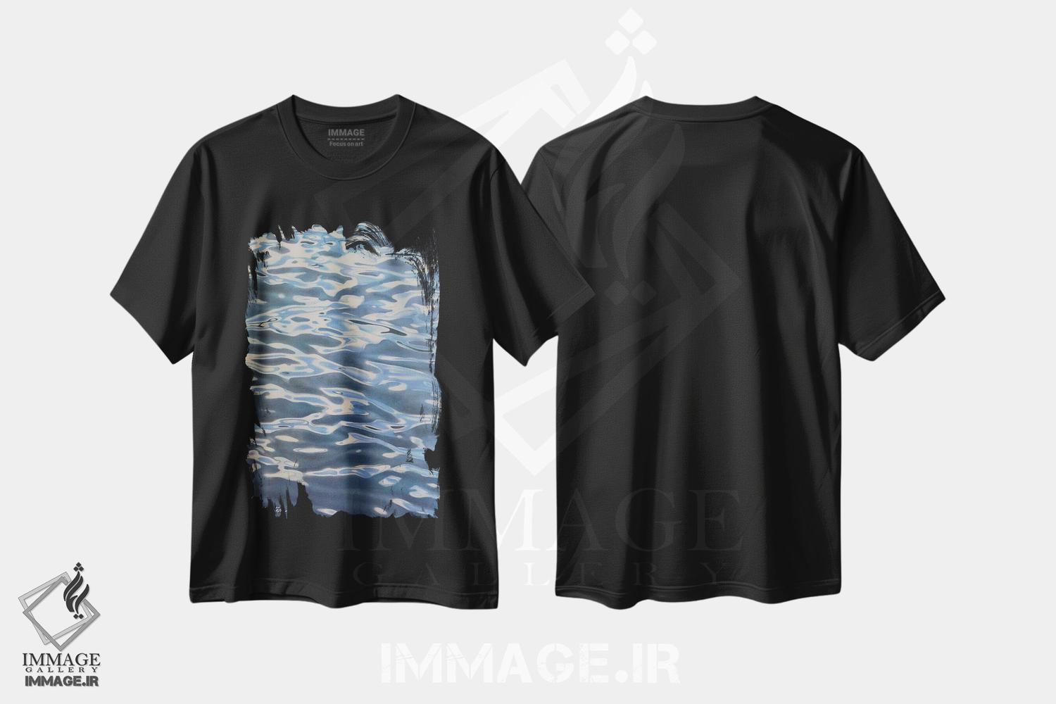 تیشرت طرح دار موجک ها، خلیج رِدیمانی، هنر فاخر معاصر اثر آلن وستون | فروشگاه ایماژ