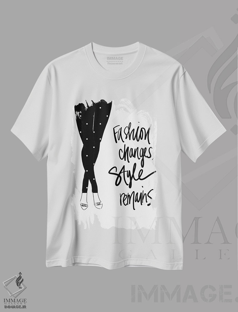 تیشرت طرح دار مد تغییر می کند، سبک می ماند، تایپوگرافی اثر آنا کوآچ | immage.ir