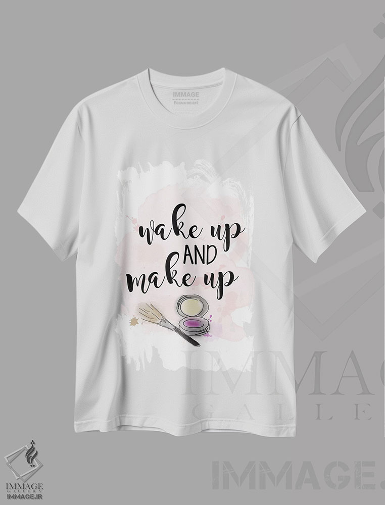 تیشرت طرح دار بیدار شو و آرایش کن، تزئینی اثر آنا کوآچ | immage.ir