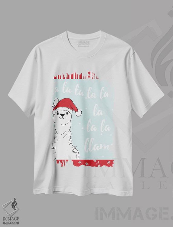 تیشرت طرح دار فا لا لاما، تابلو و عبار ت های کریسمسی اثر آنا کوآچ | immage.ir