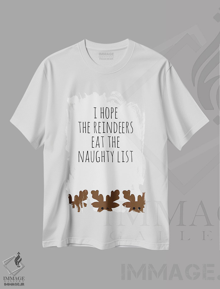 تیشرت طرح دار فهرست شیطون ها، تابلو و عبار ت های کریسمسی اثر آنا کوآچ | immage.ir