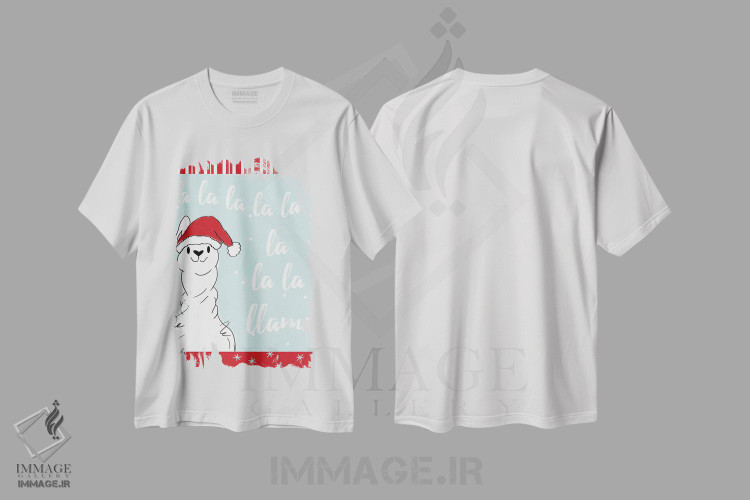 تیشرت طرح دار فا لا لاما، تابلو و عبار ت های کریسمسی اثر آنا کوآچ | immage.ir