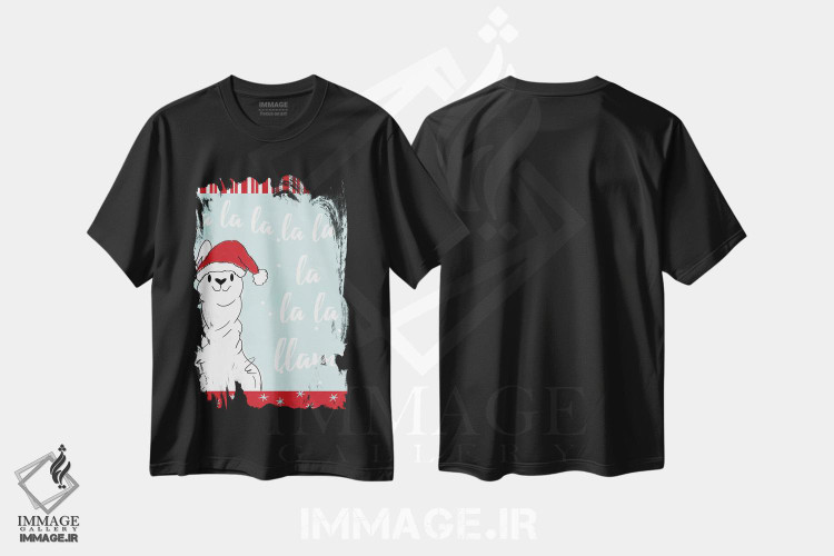 تیشرت طرح دار فا لا لاما، تابلو و عبار ت های کریسمسی اثر آنا کوآچ | فروشگاه ایماژ