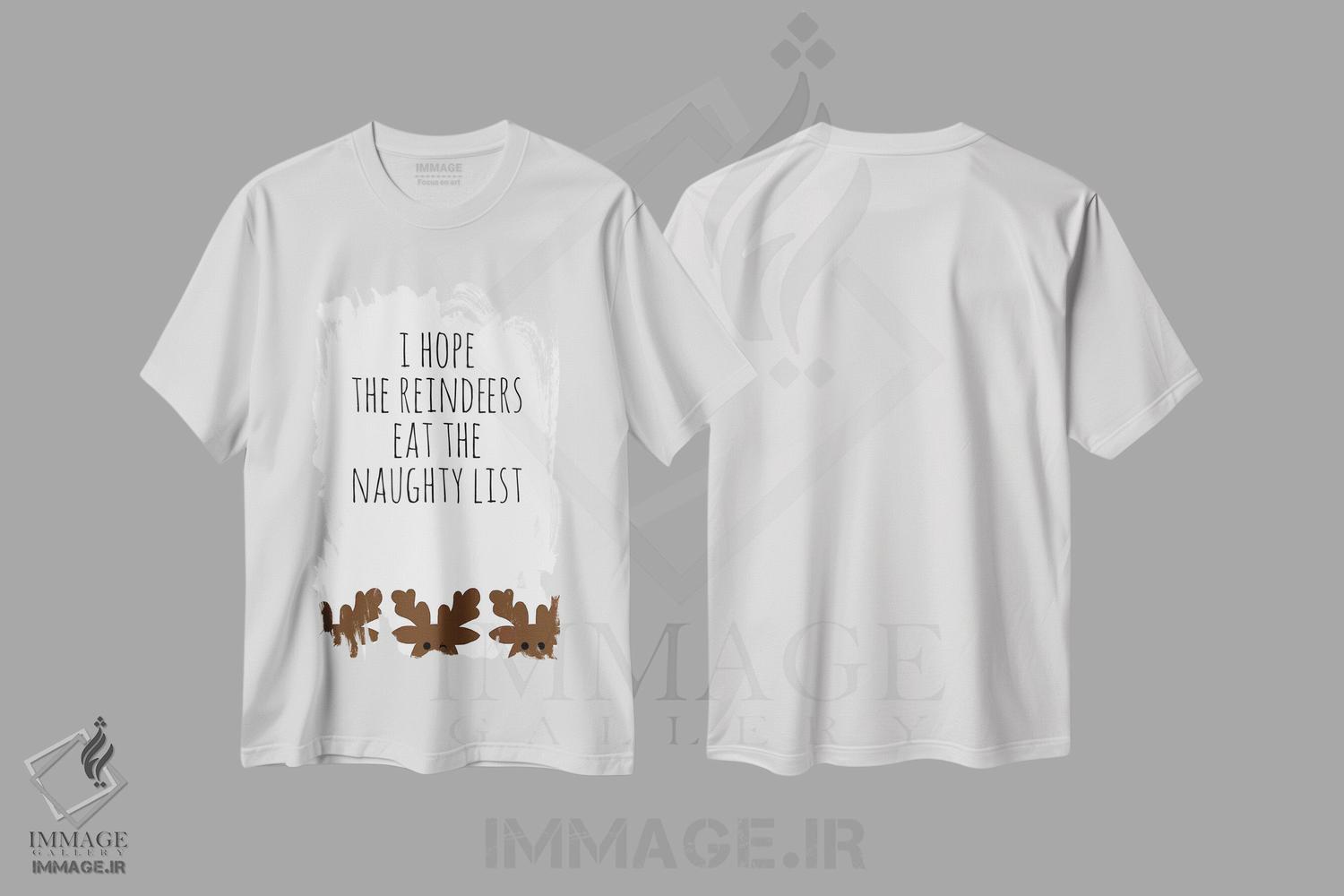 تیشرت طرح دار فهرست شیطون ها، تابلو و عبار ت های کریسمسی اثر آنا کوآچ | immage.ir