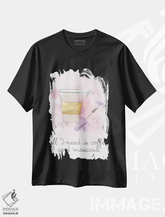 تیشرت طرح دار قهوه و ریمل، تزئینی اثر آنا کوآچ | فروشگاه ایماژ