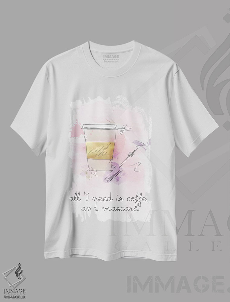 تیشرت طرح دار قهوه و ریمل، تزئینی اثر آنا کوآچ | immage.ir