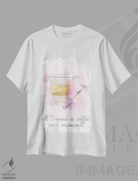 تیشرت طرح دار قهوه و ریمل، تزئینی اثر آنا کوآچ | immage.ir