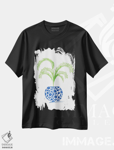 تیشرت طرح دار گلدان گیاه اول، تزئینی اثر آنا کوآچ | فروشگاه ایماژ