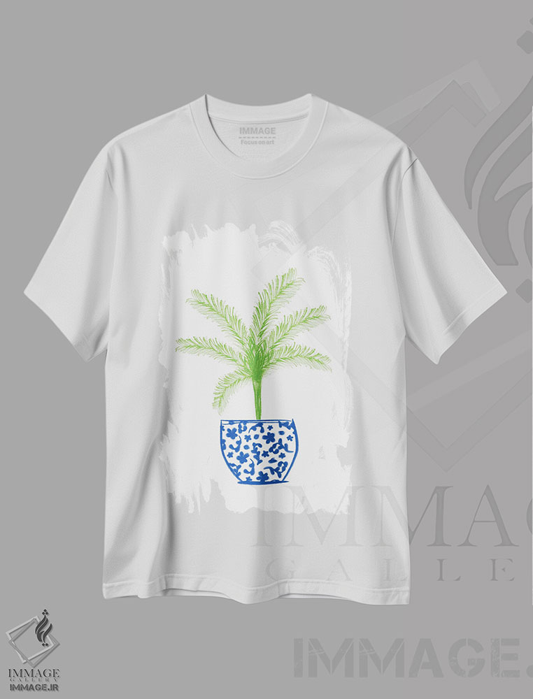 تیشرت طرح دار گلدان گیاه دوم، تزئینی اثر آنا کوآچ | immage.ir