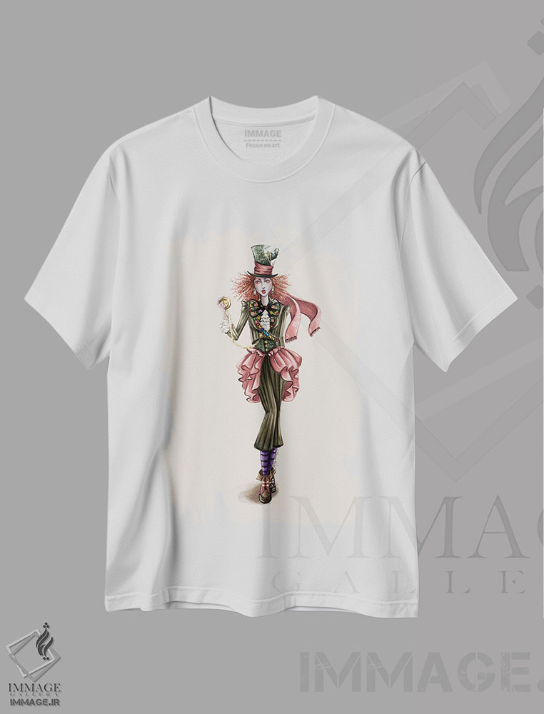 تیشرت طرح دار کلاه دوز دیوانه، مدیوم اثر آنریکا برس لر | immage.ir