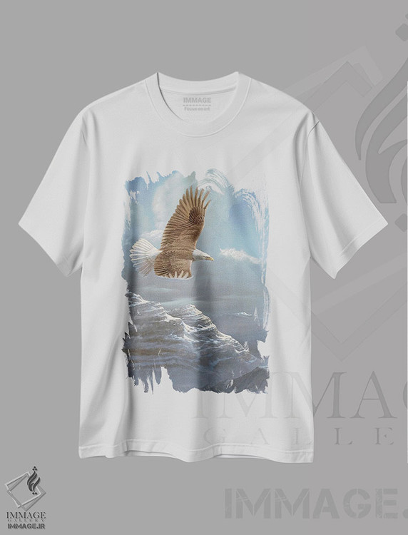 تیشرت طرح دار آسمان های گسترده عقاب سرسفید، دکور آمریکایی اثر اندرسون آرت | immage.ir