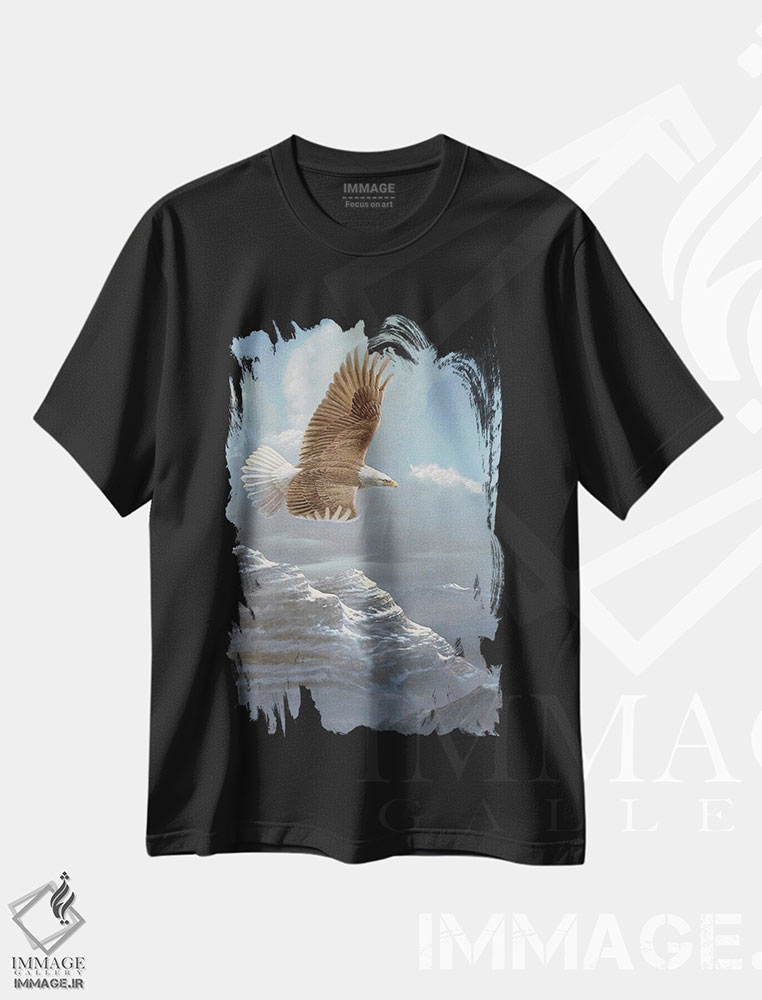 تیشرت طرح دار آسمان های گسترده عقاب سرسفید، دکور آمریکایی اثر اندرسون آرت | فروشگاه ایماژ