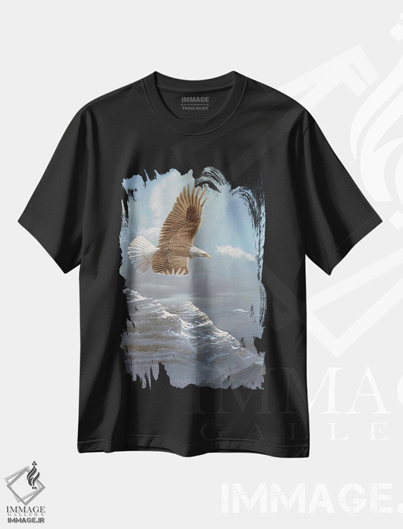 تیشرت طرح دار آسمان های گسترده عقاب سرسفید، دکور آمریکایی اثر اندرسون آرت | فروشگاه ایماژ