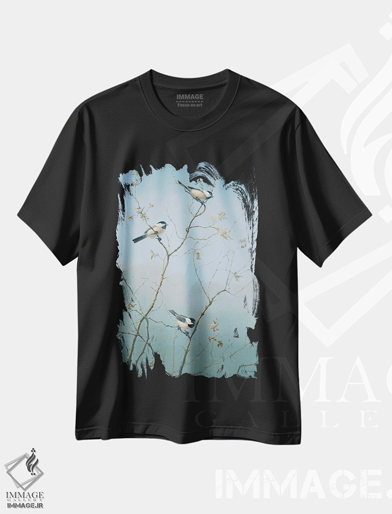 تیشرت طرح دار چرخ ریسک های راهزن، دکور کلبه و لژ اثر اندرسون آرت | فروشگاه ایماژ