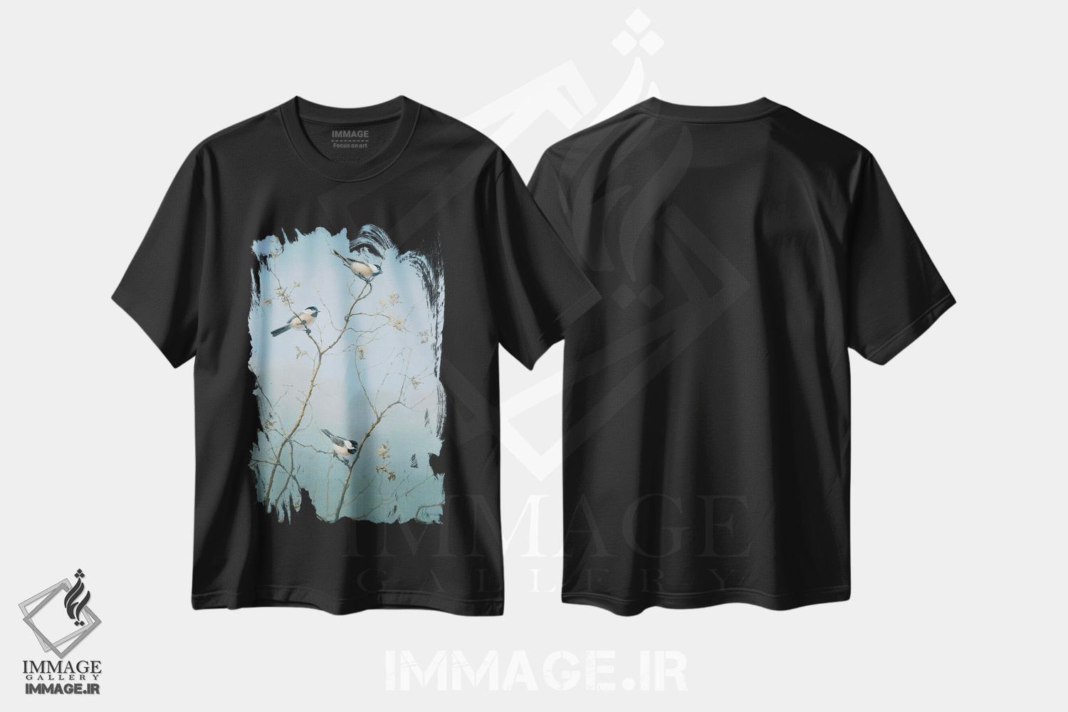 تیشرت طرح دار چرخ ریسک های راهزن، دکور کلبه و لژ اثر اندرسون آرت | فروشگاه ایماژ