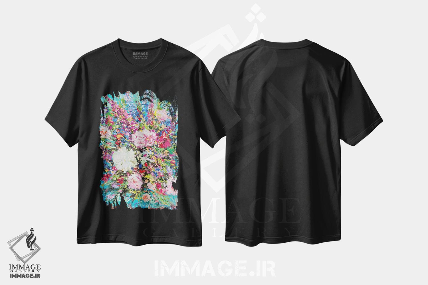 تیشرت طرح دار دسته گل، دکور معاصر اثر آندره اوستاپچوک | فروشگاه ایماژ