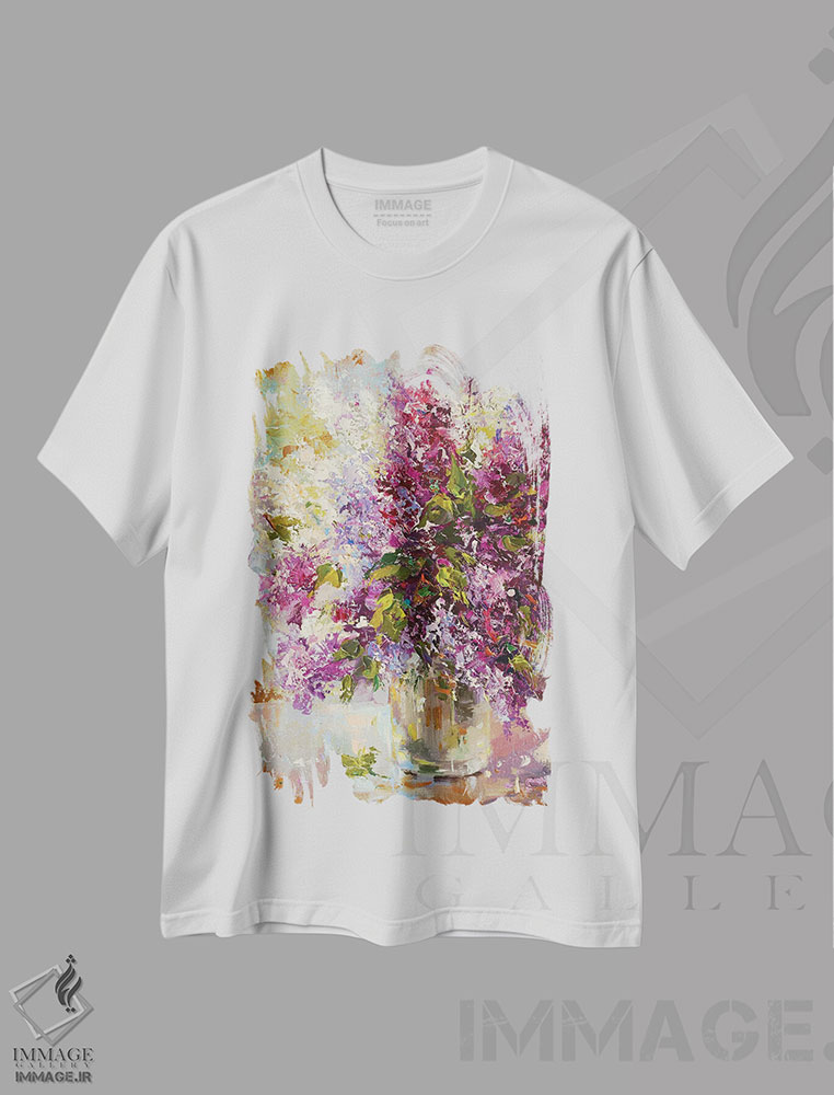 تیشرت طرح دار یاس بنفش، دکور معاصر اثر آندره اوستاپچوک | immage.ir