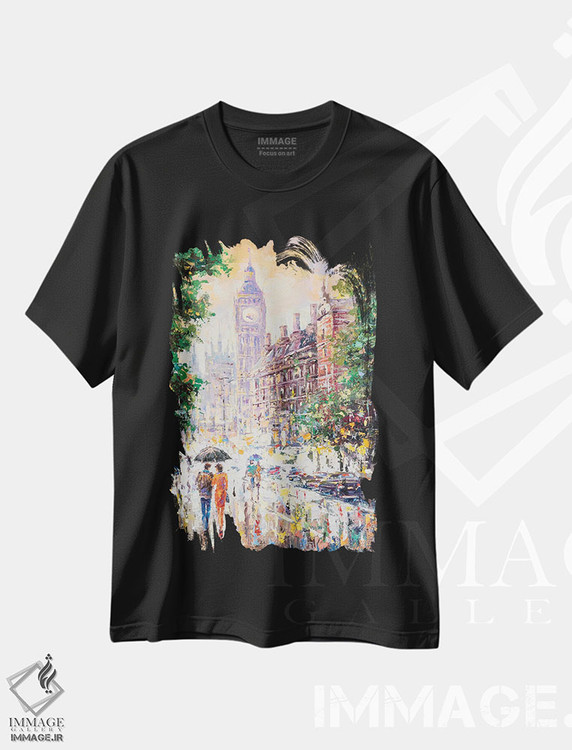 تیشرت طرح دار لندن، دکور معاصر اثر آندره اوستاپچوک | فروشگاه ایماژ