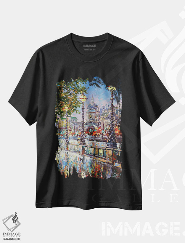 تیشرت طرح دار لندن، دکور معاصر اثر آندره اوستاپچوک | فروشگاه ایماژ