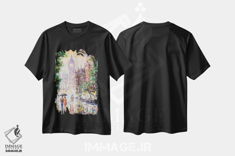تیشرت طرح دار لندن، دکور معاصر اثر آندره اوستاپچوک | فروشگاه ایماژ