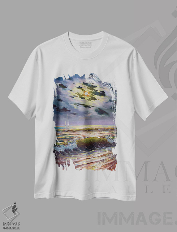 تیشرت طرح دار منظرهٔ دریا، دکور ساحلی اثر آندره اوستاپچوک | immage.ir