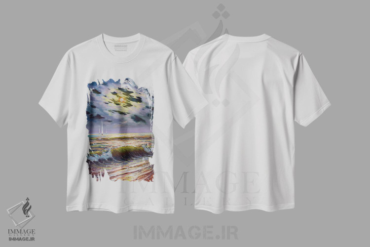 تیشرت طرح دار منظرهٔ دریا، دکور ساحلی اثر آندره اوستاپچوک | immage.ir