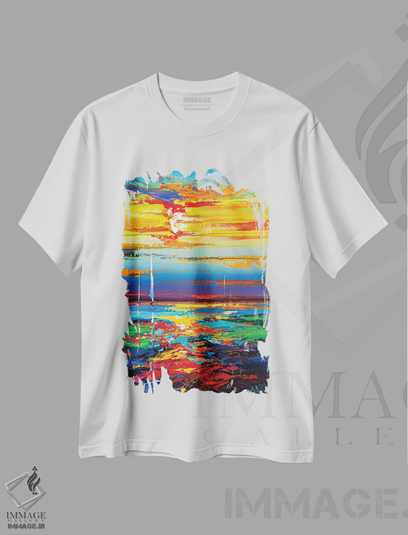 تیشرت طرح دار نمای دریا انتزاعی، آبستره اثر آندره اوستاپچوک | immage.ir