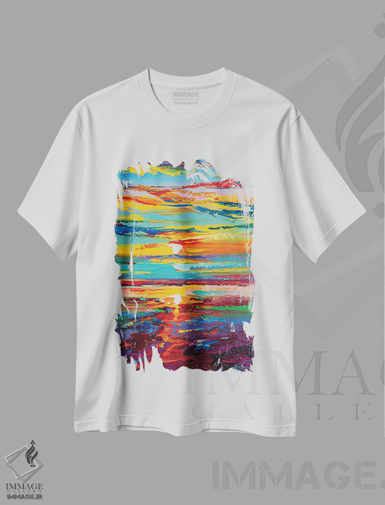 تیشرت طرح دار نمای دریا انتزاعی، آبستره اثر آندره اوستاپچوک | immage.ir