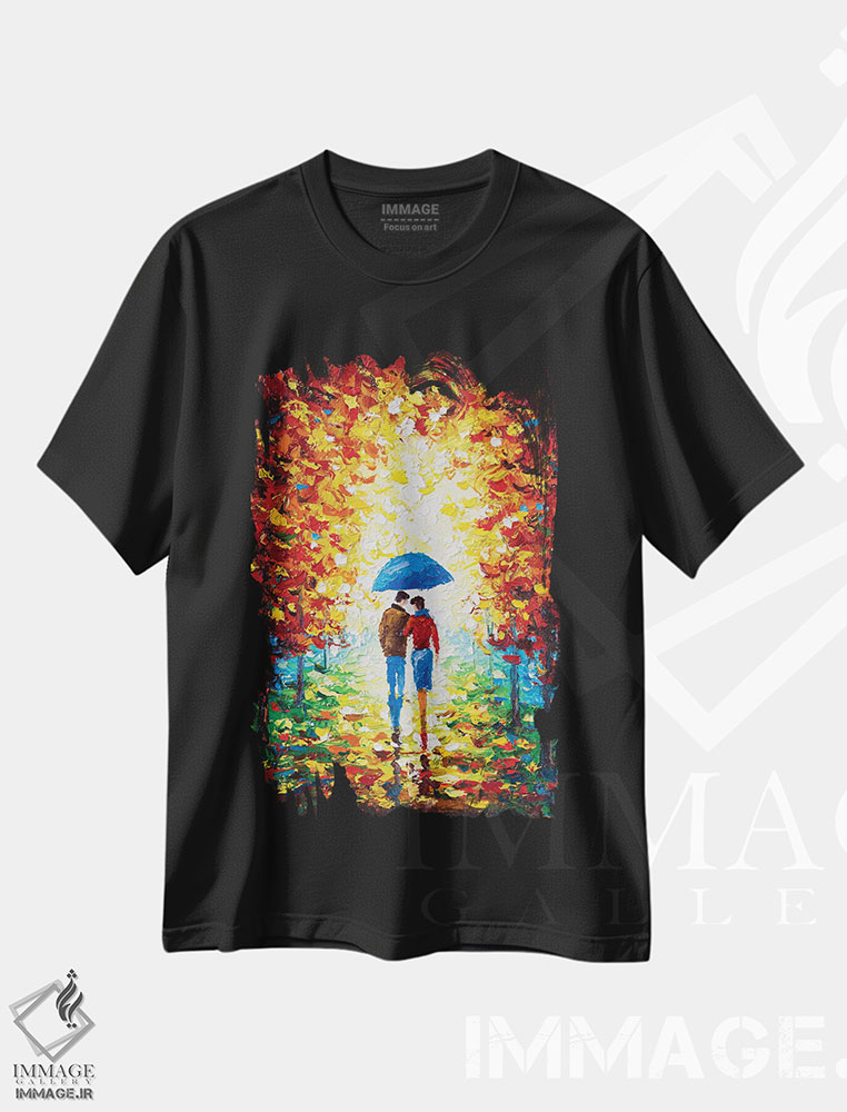 تیشرت طرح دار با هم قدم زدن، دکور معاصر اثر آندره اوستاپچوک | فروشگاه ایماژ