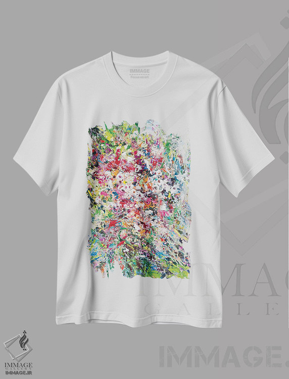 تیشرت طرح دار دسته گل انتزاعی، آبستره اثر آندره اوستاپچوک | immage.ir