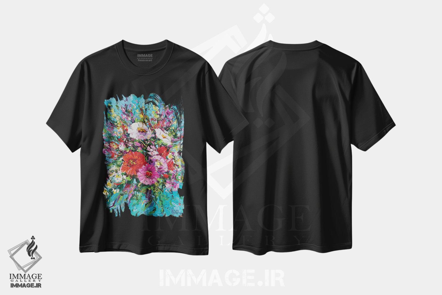 تیشرت طرح دار دسته گل، دکور معاصر اثر آندره اوستاپچوک | فروشگاه ایماژ