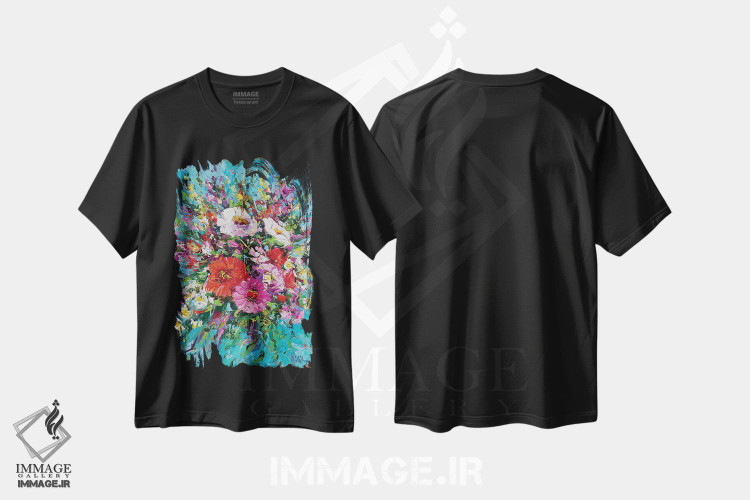 تیشرت طرح دار دسته گل، دکور معاصر اثر آندره اوستاپچوک | فروشگاه ایماژ