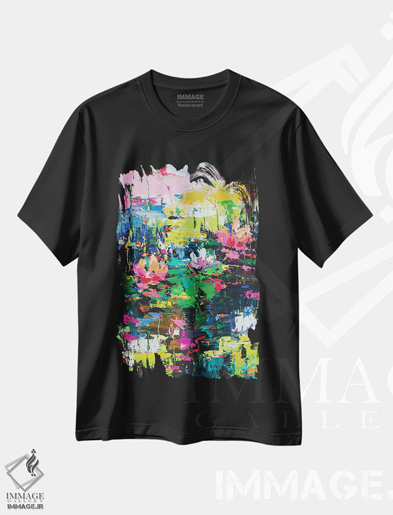 تیشرت طرح دار چشم انداز انتزاعی، آبستره اثر آندره اوستاپچوک | فروشگاه ایماژ