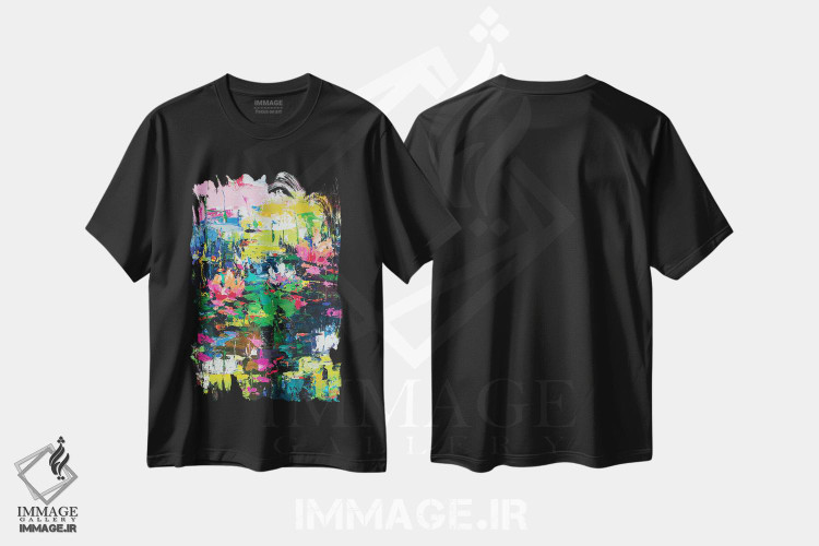 تیشرت طرح دار چشم انداز انتزاعی، آبستره اثر آندره اوستاپچوک | فروشگاه ایماژ