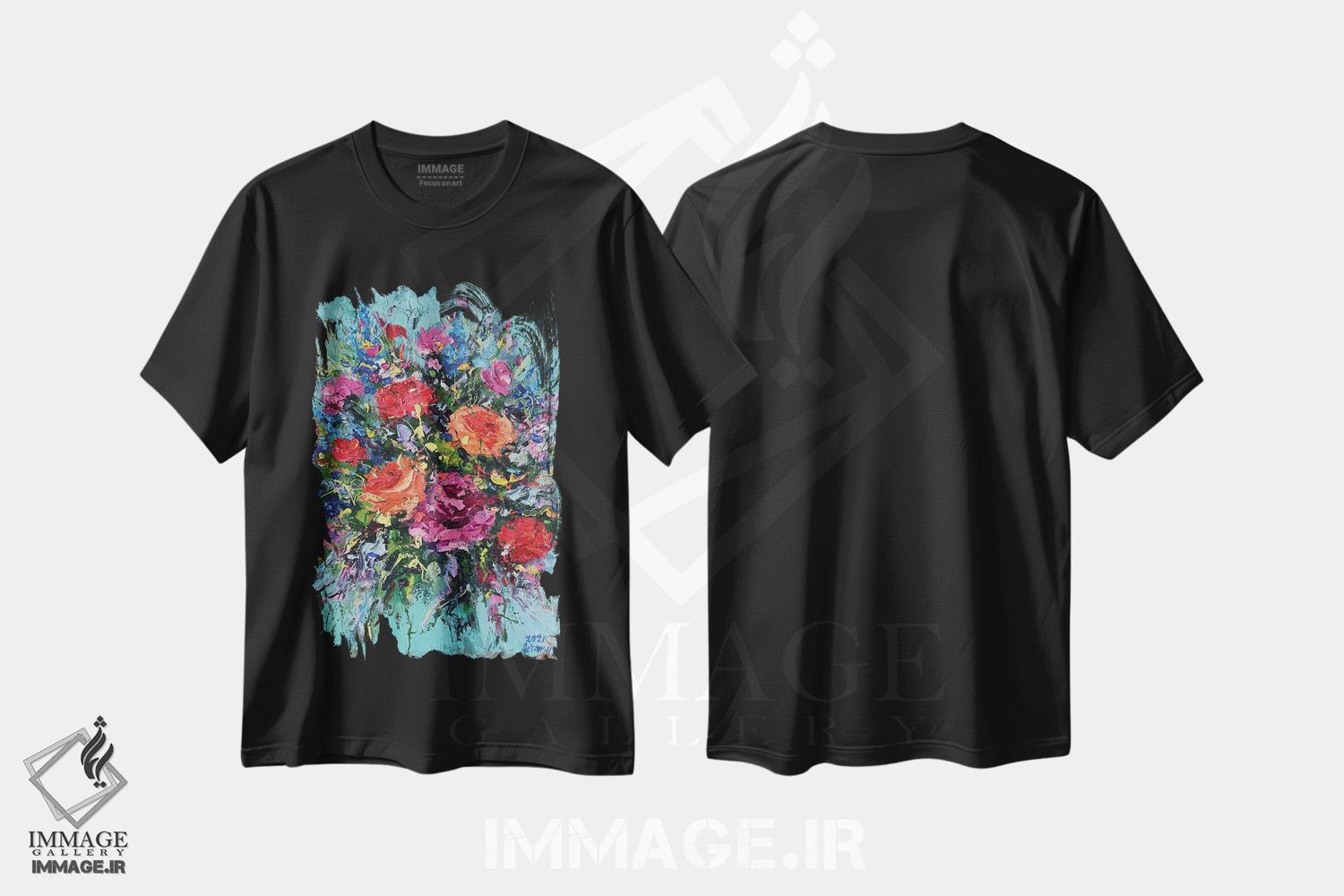 تیشرت طرح دار دسته گل، دکور معاصر اثر آندره اوستاپچوک | فروشگاه ایماژ