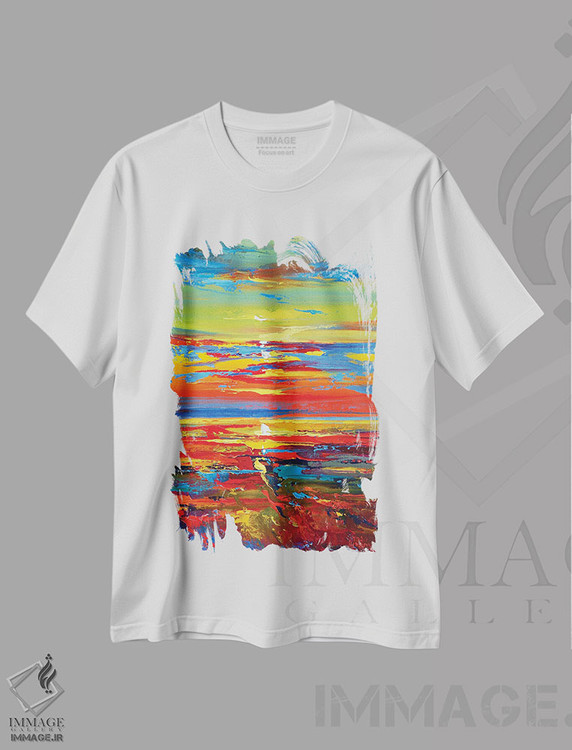 تیشرت طرح دار نمای دریا انتزاعی، دکور معاصر اثر آندره اوستاپچوک | immage.ir