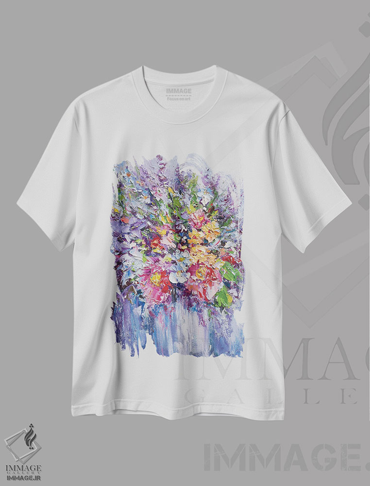 تیشرت طرح دار دسته گل، آبستره اثر آندره اوستاپچوک | immage.ir