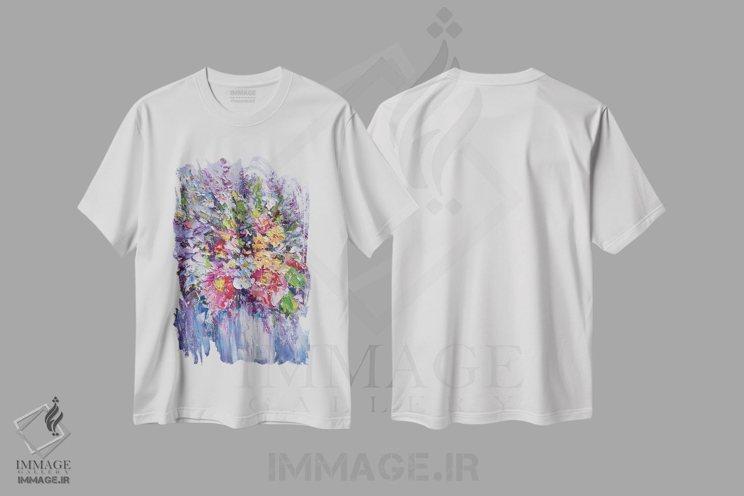 تیشرت طرح دار دسته گل، آبستره اثر آندره اوستاپچوک | immage.ir