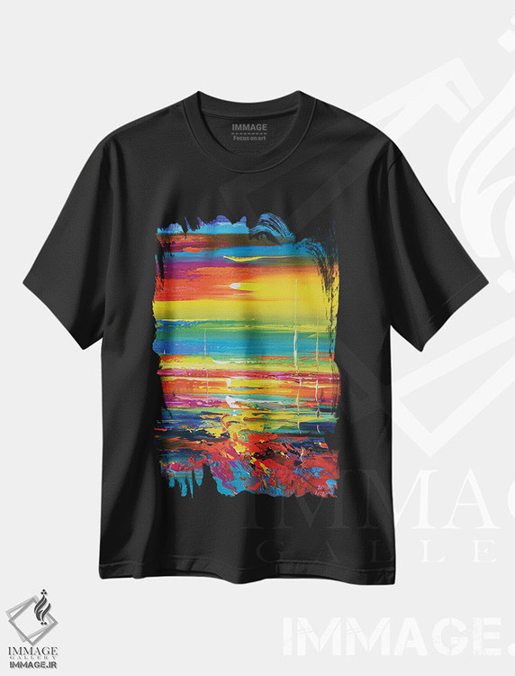 تیشرت طرح دار نمای دریا انتزاعی، آبستره اثر آندره اوستاپچوک | فروشگاه ایماژ