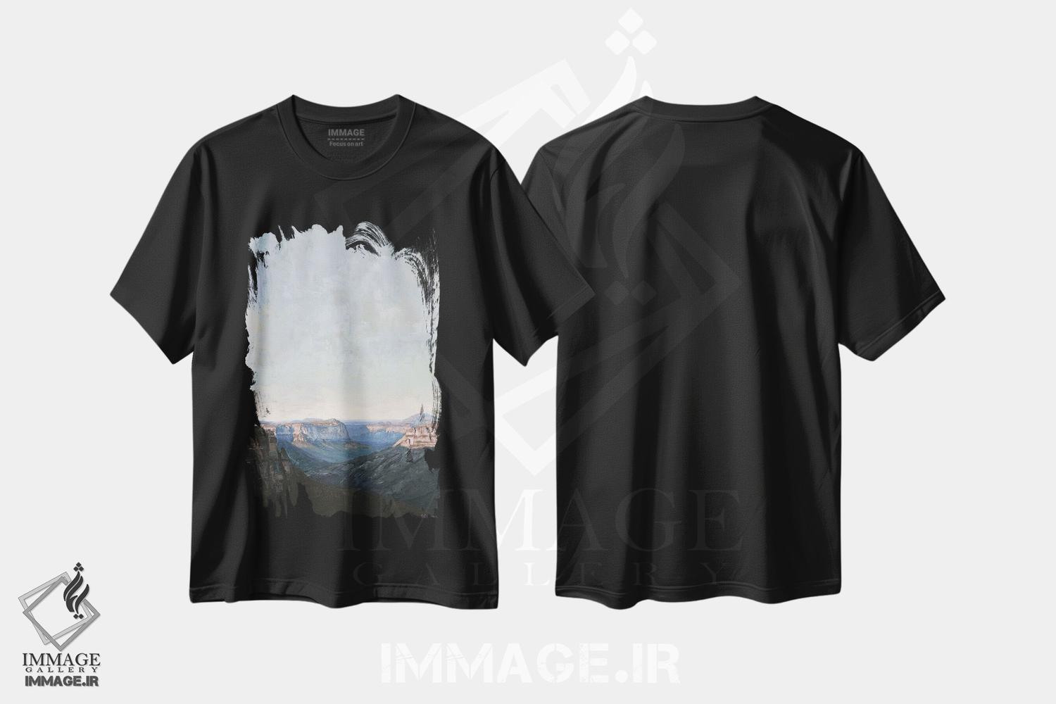 تیشرت طرح دار درهٔ پایین دست، دکور معاصر اثر الکس اودنورالوف | فروشگاه ایماژ